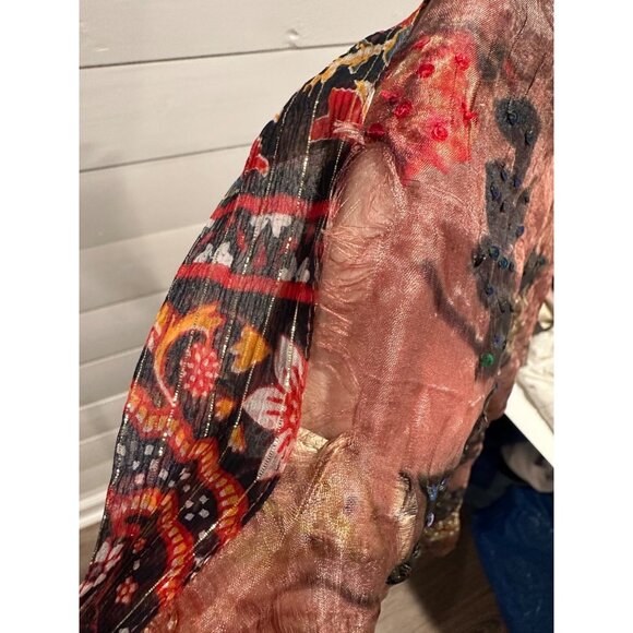 Aratta Silent Journey Semi Sheer Kimono Boho Hippie FLAW* - Picture 9 of 9